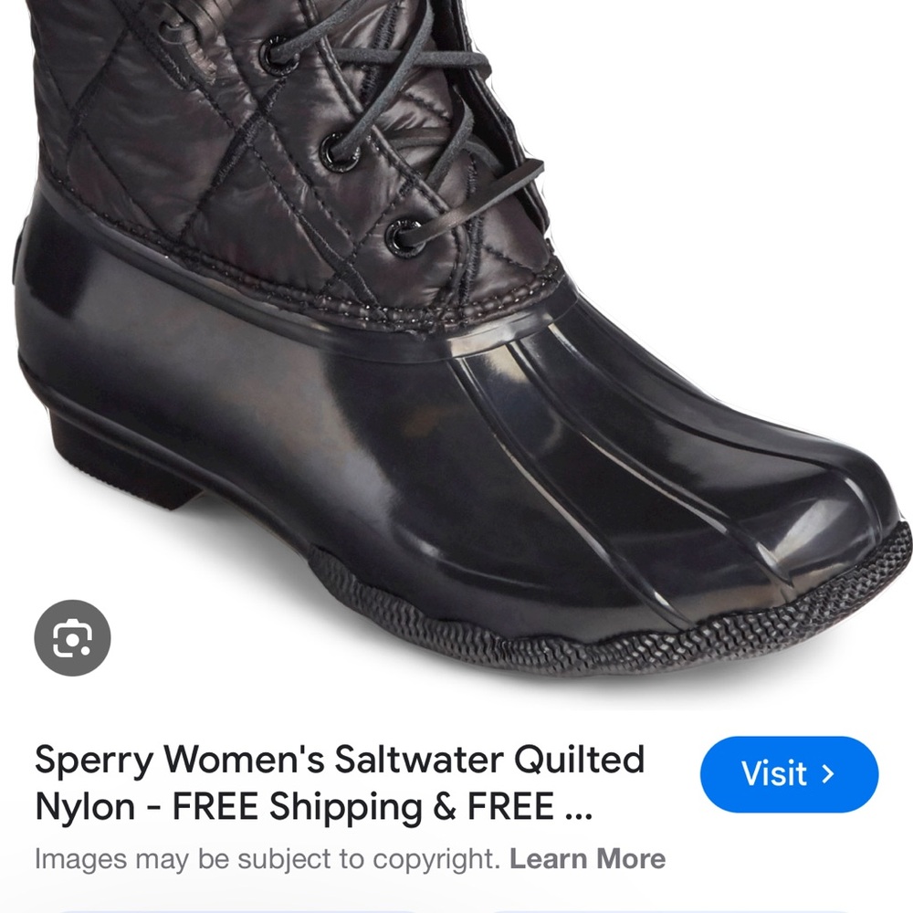 Sperry Women's Saltwater Quilted Nylon Boots - Black